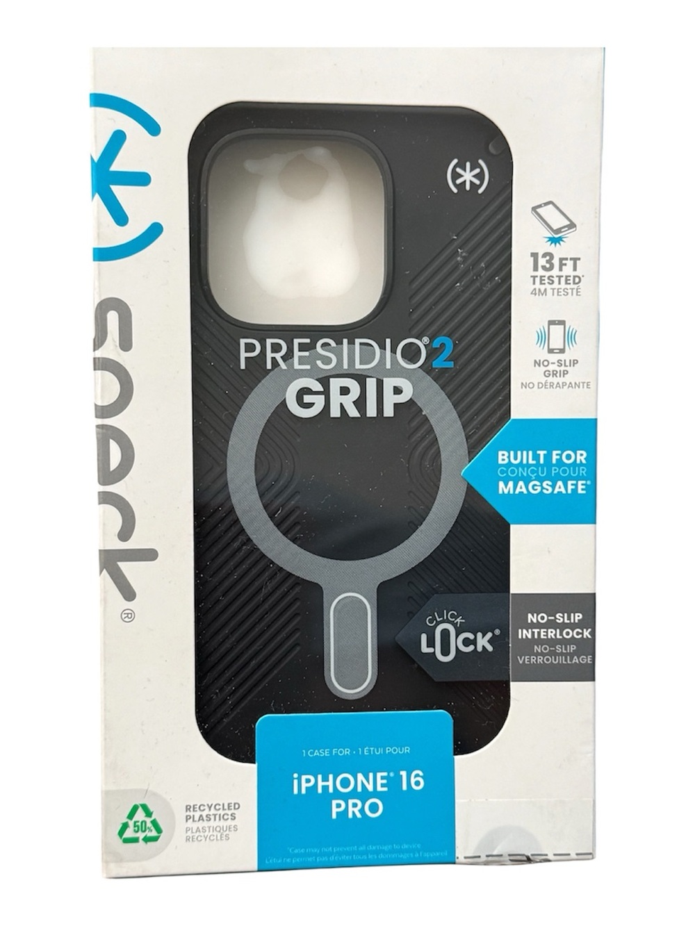 speck Presidio2 Grip MagSafe Case for iPhone 16 Pro - Black